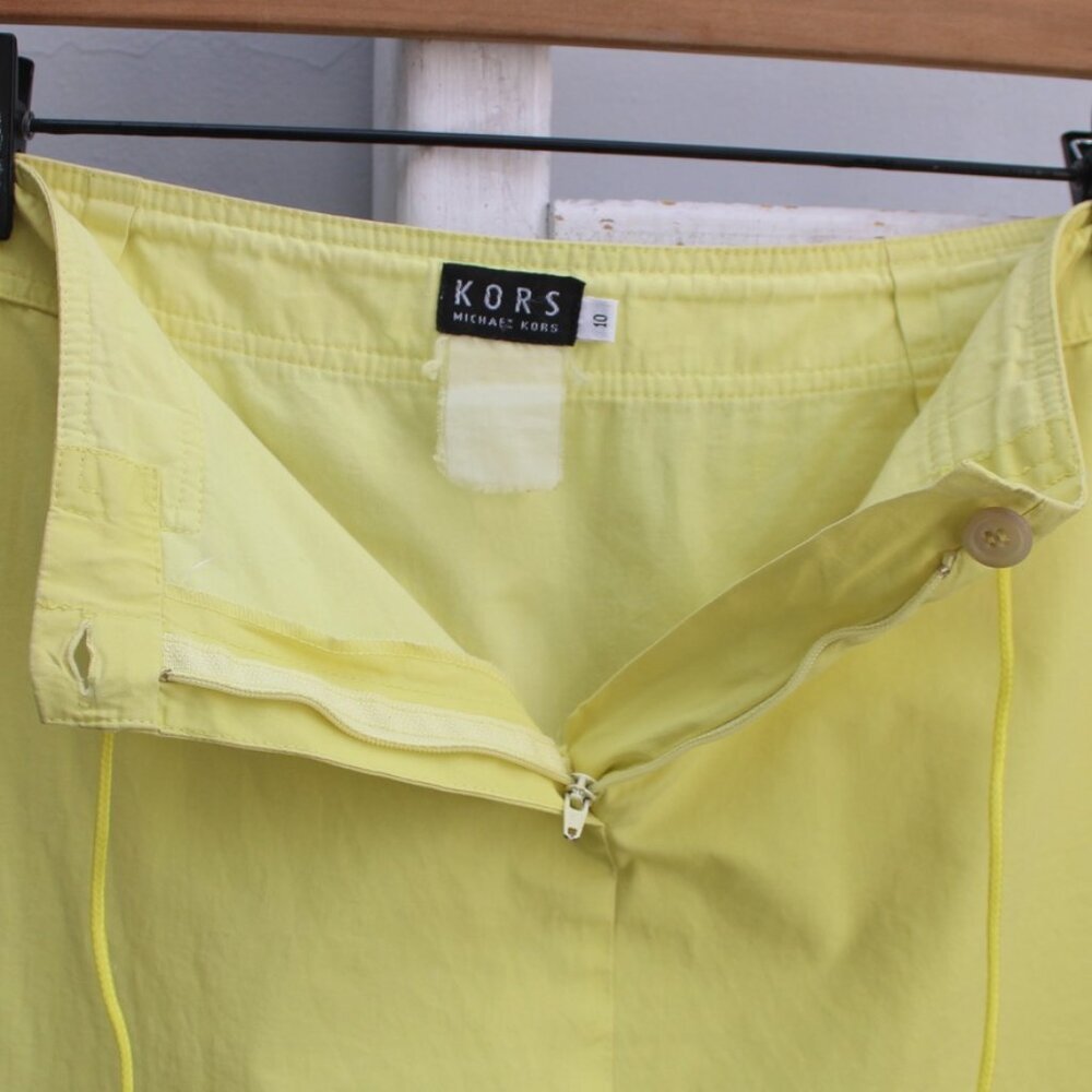 KORS Michael Kors Women's Vintage 90s Neon Yellow Green Mini Skirt Size 10 - Picture 3 of 4